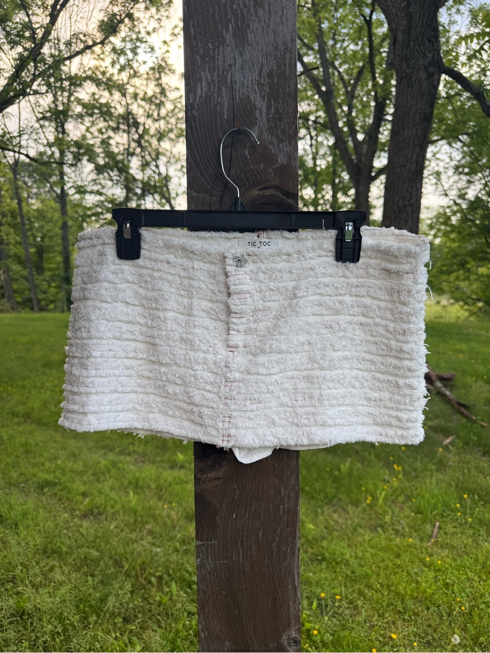 Micro Mini White Tweed Skort